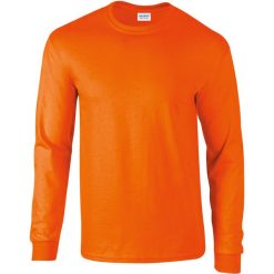 Koszulka z długim rękawem ultra bawełniana Gildan. Brązowe t-shirty damskie Gildan, bez wzorów, z bawełny, bez kołnierzyka. Za 146.00 zł.