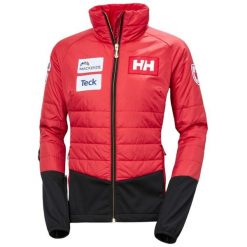 Damska ocieplana kurtka narciarska Helly Hansen World Cup. Czerwone kurtki sportowe damskie Helly Hansen, na zimę, bez wzorów, bez kaptura, narciarskie. Za 1,133.50 zł.