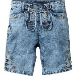Bermudy dżinsowe w ludowym stylu Regular Fit bonprix niebieski "medium bleached used". Jeansy męskie marki bonprix. Za 59.99 zł.