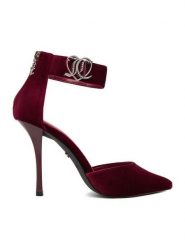 Juicy Couture Szpilki EO-S4S96733-01B Bordowy. Czerwone szpilki damskie Juicy Couture, bez wzorów, z materiału, bez obcasa, bez zapięcia. Za 149.99 zł.