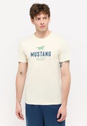 MĘSKA KOSZULKA MUSTANG Austin T-shirt LOGO Light Gray 1015059 3003. Szare koszulki polo męskie Mustang, na lato, m, bez wzorów, z bawełny, biznesowe, bez ramiączek. Za 89.99 zł.