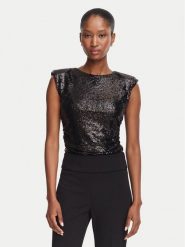 Rinascimento Body CFC0130361003 Czarny Slim Fit. Czarne koszule damskie Rinascimento, xl, bez wzorów, z syntetyku, bez kołnierzyka, bez ramiączek. Za 524.99 zł.