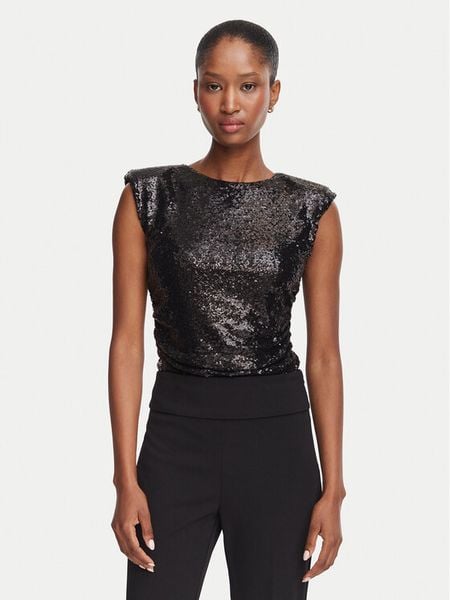 Rinascimento Body CFC0130361003 Czarny Slim Fit. Czarne bluzki damskie Rinascimento, xl, bez wzorów, bez kołnierzyka, bez ramiączek. Za 524.99 zł.