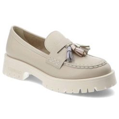 Białe Mokasyny Chebello Modne Półbuty Damskie. Białe mokasyny damskie CheBello, ze skóry, eleganckie. Za 459.00 zł.