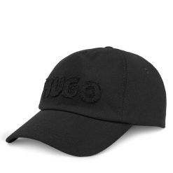 Czapka z daszkiem HUGO. Czarne czapki i kapelusze damskie Hugo, bez wzorów. Za 119.99 zł.