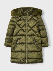 Mayoral Kurtka zimowa 4.415 Khaki Regular Fit. Brązowe buty zimowe dziewczęce Mayoral, na zimę, bez wzorów, z syntetyku, bez kaptura. Za 319.99 zł.