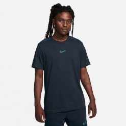 Koszulka Mężczyzna Nike wielokolorowy. Niebieskie koszulki sportowe męskie Nike, l, bez wzorów, z bawełny, bez kołnierzyka, bez ramiączek, do biegania. Za 173.90 zł.