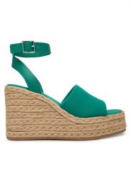 Calvin Klein Espadryle Wedge Espad 70 Neopr Mg HW0HW03014 Zielony. Zielone sandały damskie Calvin Klein, bez wzorów, z materiału, bez obcasa, bez zapięcia. Za 489.99 zł.
