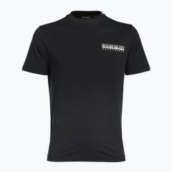 Koszulka męska Napapijri S-Tahi. Czarne koszulki sportowe męskie Napapijri, m, bez wzorów, bez kołnierzyka, bez ramiączek, trekkingowe. Za 159.99 zł.