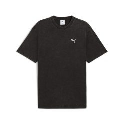 Męska koszulka Essentials Elevated o luźnym kroju z efektem sprania PUMA Black. Czarne buty sportowe męskie Puma, bez zapięcia, na fitness i siłownię. Za 174.53 zł.