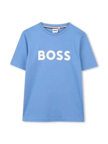 BOSS T-Shirt J52030 S Granatowy Regular Fit. Niebieskie t-shirty dla chłopców Boss, bez wzorów, z bawełny, bez ramiączek. Za 109.99 zł.