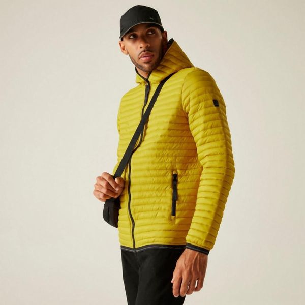 Kurtka z kapturem Regatta Rigain. Niebieskie kurtki męskie Regatta, m, bez wzorów, z materiału, trekkingowe. Za 383.99 zł.