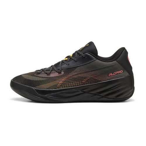 Buty koszykarskie męskie Puma All-pro Nitro Fire Glow. Czarne buty sportowe męskie Puma, z materiału, bez zapięcia, do koszykówki. Za 661.00 zł.