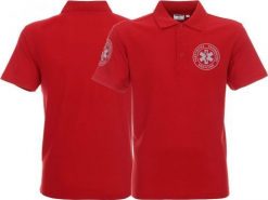 LPP - Promostars Koszulka Polo ratownicza czerwona męska odblaskowa FUNKCYJNA - nadruk przód + rękawek. Czerwone koszulki polo męskie LPP - Promostars, m, bez wzorów, bez ramiączek. Za 116.99 zł.