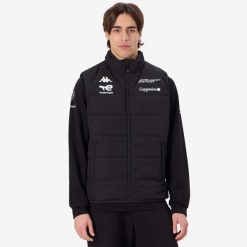 Kurtka puchowa bez rękawów Kappa Arafleso Peugeot Sport. Czarne kurtki męskie Kappa, m, bez wzorów, z puchu, sportowe, bez kaptura. Za 495.50 zł.