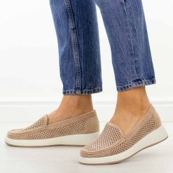 Nude ażurowe mokasyny damskie Sergio Leone Mk097H. Mokasyny damskie Sergio Leone, z jeansu, casualowe. Za 149.00 zł.