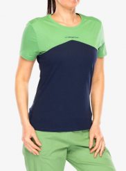 Koszulka wspinaczkowa damska La Sportiva Roof T-Shirt. Niebieskie t-shirty damskie La Sportiva, m, bez wzorów, z bawełny, bez kołnierzyka. Za 175.99 zł.