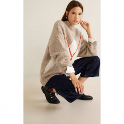 Mango - Sweter Steeve. Szare swetry damskie Mango, z dzianiny, z okrągłym kołnierzem. Za 159.90 zł.