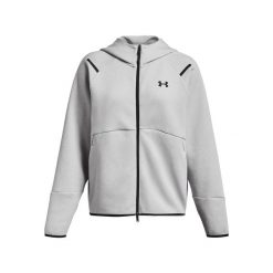 Damska bluza z kapturem zapinana na zamek Under Armour Unstoppable Fleece. Szare bluzy damskie Under Armour, xl, bez wzorów, z materiału, z kapturem. Za 510.70 zł.