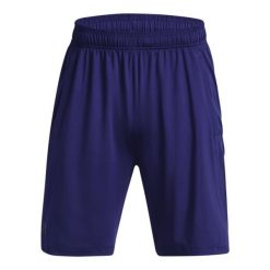 Spodnie sportowe męskie Under Armour 1376955468. Niebieskie spodnie sportowe męskie Under Armour, l, bez wzorów, z materiału, na fitness i siłownię. Za 164.00 zł.