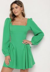 Jasnozielona Sukienka z Gorsetową Górą i Wiązaniem Lilevana. Zielone sukienki damskie Born2be, m, z aplikacjami, eleganckie, bez kołnierzyka, bez ramiączek, maxi, dopasowane. Za 99.99 zł.