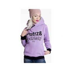 Bluza Patrz i Podziwiaj!. Fioletowe bluzy damskie Łap nas, z bawełny. Za 169.00 zł.