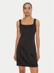 Guess Sukienka koktajlowa Sia W4BK0F WDEE2 Czarny Slim Fit. Czarne sukienki damskie Guess, z aplikacjami, z syntetyku, wizytowe, bez kołnierzyka, bez ramiączek. Za 319.99 zł.