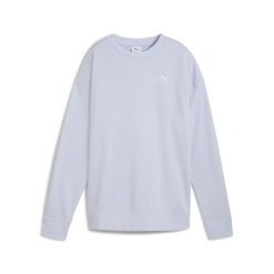 Damska luźna bluza z okrągłym dekoltem i małym logo No.1 ESS PUMA. Niebieskie bluzy damskie Puma, l, bez wzorów, z dzianiny, bez kaptura. Za 129.00 zł.
