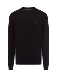 Tommy Hilfiger sweter Mężczyźni Bawełna czarny, M. Czarne swetry przez głowę męskie Tommy Hilfiger, m, bez wzorów, z bawełny, bez kołnierzyka. Za 409.95 zł.