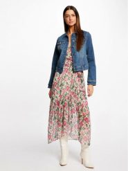 Morgan Kurtka jeansowa 231-VPOMI Niebieski Regular Fit. Niebieskie kurtki damskie Morgan, bez wzorów, z bawełny, bez kaptura. Za 179.99 zł.