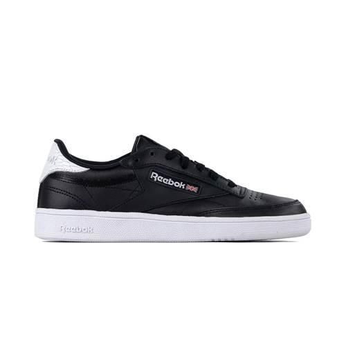 Buty do chodzenia damskie Reebok Club C 85 Emboss. Czarne obuwie sportowe damskie Reebok, bez wzorów, z materiału, trekkingowe, Reebok Club. Za 334.00 zł.