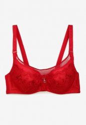 Czerwony Elegancki Biustonosz Push Up z Odpinanymi Ramiączkami Ursa. Czerwone biustonosze Renee, bez wzorów. Za 39.99 zł.