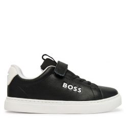 Sneakersy BOSS. Czarne trampki i tenisówki chłopięce Boss, bez wzorów, bez zapięcia. Za 589.99 zł.