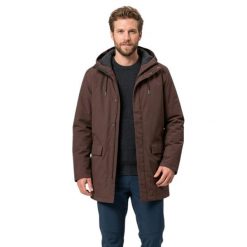 Kurtka turystyczna męska Vaude Coreway Parka. Brązowe parki męskie Vaude, na zimę, l, bez wzorów, z materiału, biznesowe, z kapturem. Za 915.04 zł.