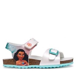 Sandały Geox. Białe sandały dziewczęce Geox, bez zapięcia. Za 249.99 zł.