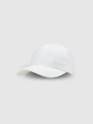 4F Czapka z daszkiem strapback uniseks - biała XS/S. Białe czapki i kapelusze damskie 4f, na lato, bez wzorów, z bawełny, sportowe. W wyprzedaży za 39.99 zł.