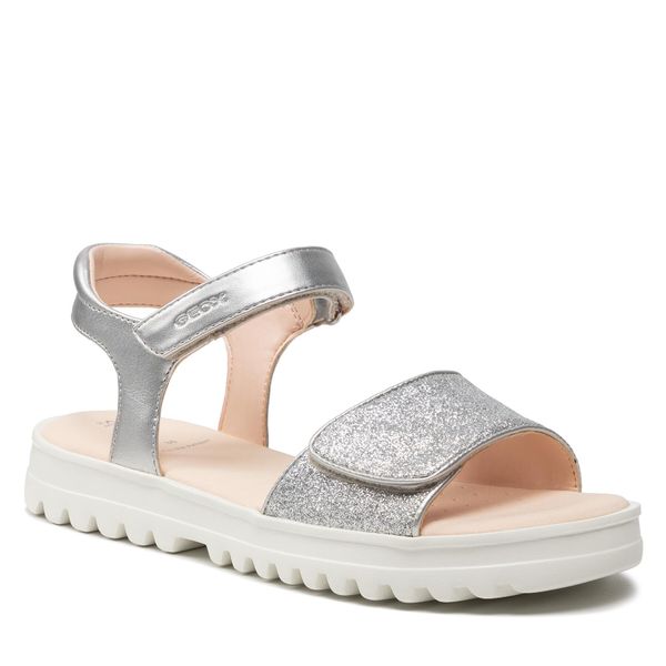 Sandały Geox. Szare sandały dziewczęce Geox, bez zapięcia. Za 259.99 zł.