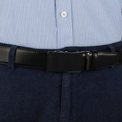 Pasek męski skórzany 3,5 cm klamra automatyczna Beltimore czarny 03-543 : Kolory - czarny, Rozmiar pasków - r.105-120 cm. Czarne paski damskie bez wzorów, ze skóry, wizytowe. Za 64.99 zł.