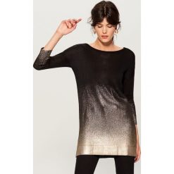 Długi sweter z efektem ombre - Czarny. Czarne swetry damskie Mohito. Za 129.99 zł.