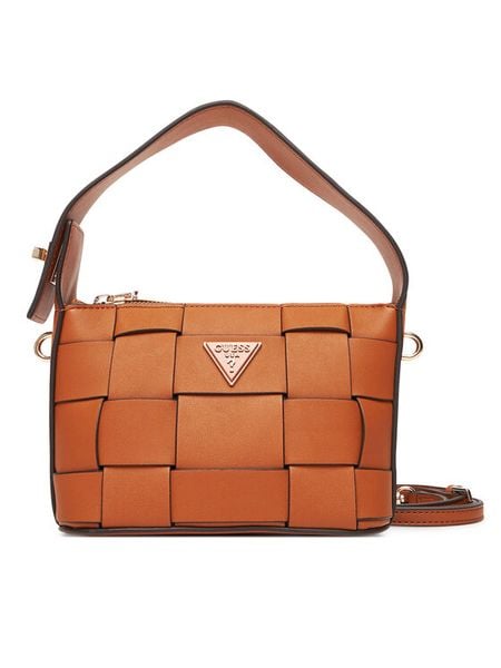 Guess Torebka Maylee Mini HWWG96 61720 Brązowy. Brązowe torebki do ręki damskie Guess, z aplikacjami, ze skóry, bez dodatków. Za 339.99 zł.