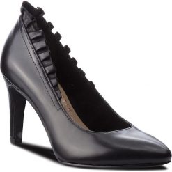 Szpilki TAMARIS - 1-22441-21 Black Leather 003. Czarne szpilki damskie Tamaris, z materiału. Za 299.90 zł.