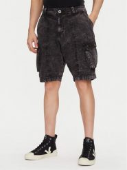 Alpha Industries Szorty jeansowe Canvas Acid Short 156259 Czarny Regular Fit. Czarne szorty męskie Alpha Industries, m, bez wzorów, z bawełny. Za 199.99 zł.