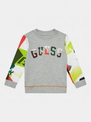 Guess Bluza N4RQ02 KA6R3 Szary Regular Fit. Szare bluzy dla chłopców Guess, z aplikacjami, z bawełny, bez ramiączek, bez kaptura. Za 219.99 zł.