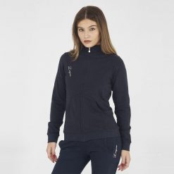 Męska Bluza Treningowa Karida z Półzamkiem Niebieska. Niebieskie bluzy męskie Legea, m, bez wzorów, z bawełny, bez kaptura, na fitness i siłownię. Za 88.00 zł.