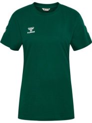 Koszulka damska Hummel Go 2.0 Chevron. Zielone t-shirty damskie Hummel, m, bez wzorów, z bawełny, bez kołnierzyka. Za 137.50 zł.