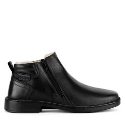 Botki Go Soft. Czarne botki męskie GO SOFT, bez wzorów, bez zapięcia. Za 249.99 zł.