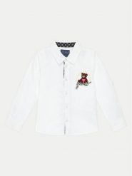 Guess Koszula N4BH08 W9CL0 Biały Regular Fit. Białe koszule dla chłopców Guess, z aplikacjami, z bawełny, bez kołnierzyka, bez ramiączek. Za 129.99 zł.