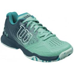 Wilson Buty Tenisowe Kaos Comp W Electric Green/Reflecting/Aruba Blue 41.0. Niebieskie obuwie sportowe damskie Wilson, z gumy. W wyprzedaży za 299.00 zł.