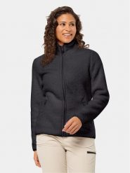 Jack Wolfskin Polar High Curl Jacket 1708732 Czarny Regular Fit. Czarne bluzy sportowe damskie Jack Wolfskin, xs, bez wzorów, z polaru, bez kaptura. Za 359.99 zł.