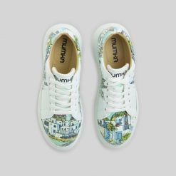 Mumka Shoes Sneakersy wegańskie na platformie Południowa Wioska Mumka-38. Trampki i tenisówki damskie Mumka Shoes, bez wzorów, bez zapięcia. Za 329.00 zł.